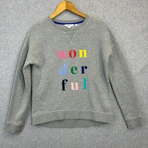 Boden Arabella Sweatshirt Gray Wonderful Graphic Fleece Pullover Womens Small